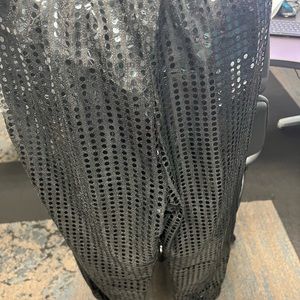(2) Pair of black sequined hip hop costume pants